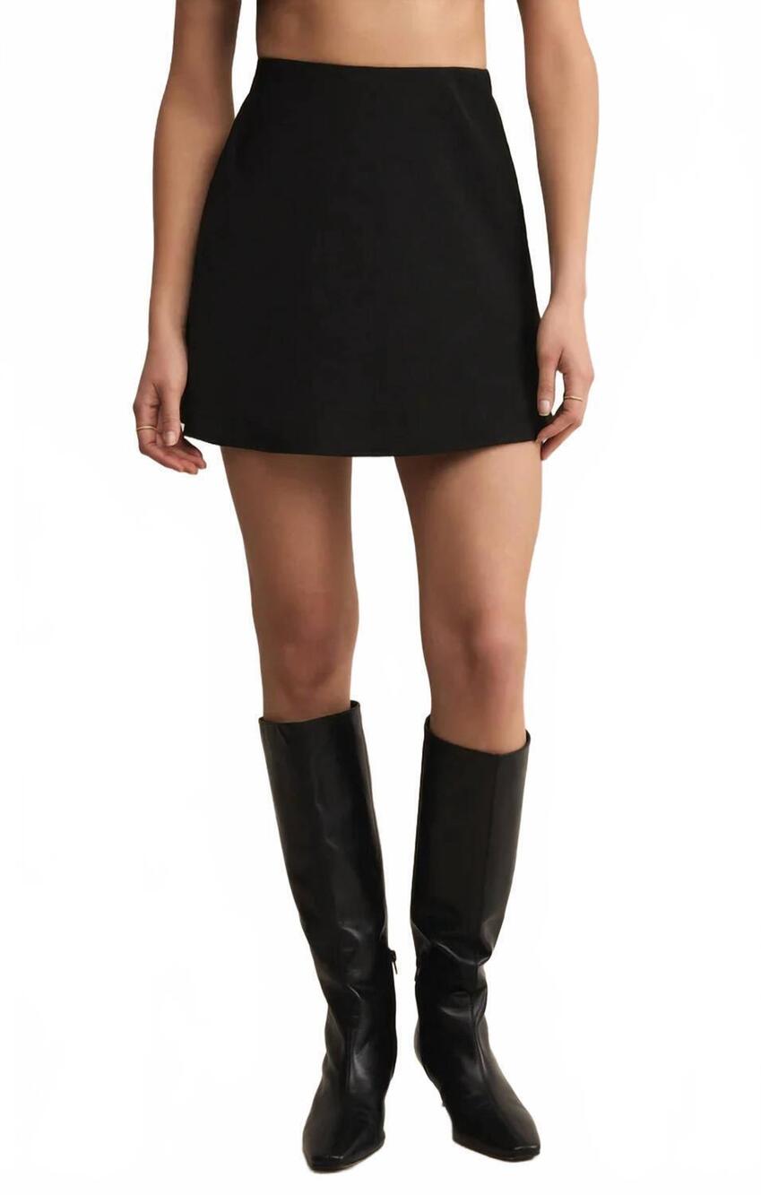 NEW Z SUPPLY women's chablis satin mini skirt in black